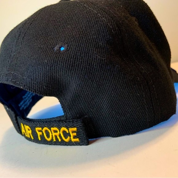 Two US Air Force Hat Adult Embroidered Adjustable Hoop & Loop Strap Baseball Cap - Picture 9 of 9
